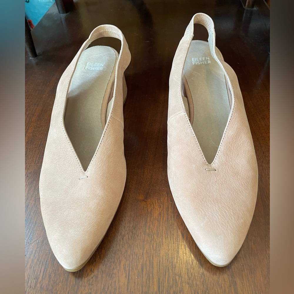 Eileen Fisher Gatwick Nubuk Suede Slingback Pump Heel - Picture 2 of 8